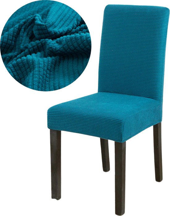 Winkrs | Stoelhoes Turquoise | Meubilair, eetkamerstoel, stoelhoezen - Badstof hoes voor stoel