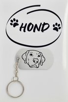 Porte-clés Chiens avec carte - cadeau amoureux des chiens - animaux - Joli cadeau à offrir à votre amoureux des animaux - 2,9 x 5,4 cm