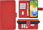Geschikt voor Samsung Galaxy A04 Hoesje - Bookcase - Pu Leder Wallet Book Case Rood Cover