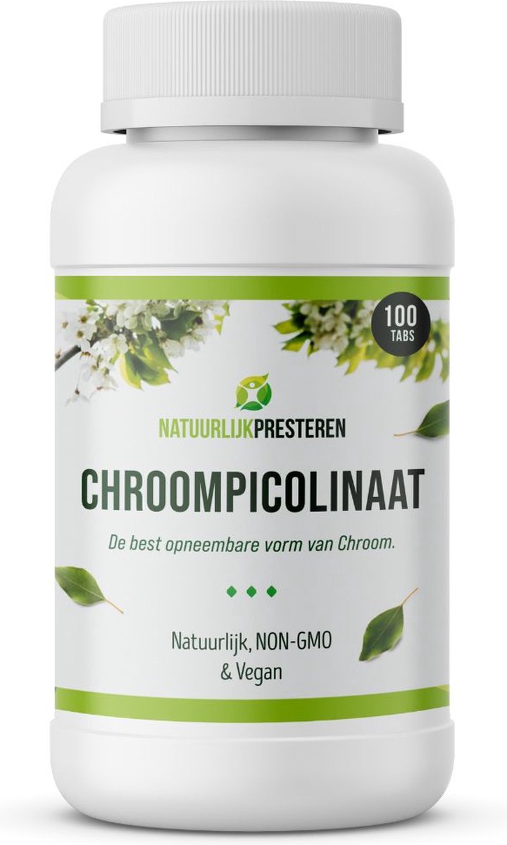 Goedkoopste Chroompicolinaat - hoge kwaliteit chroom tabletten - 200 mcg 100 TABLETTEN (1 POT