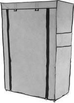 PrimeMatik - Garderobekast en schoenenrek in afneembare stof 60 x 30 x 90 cm grijs met roldeur