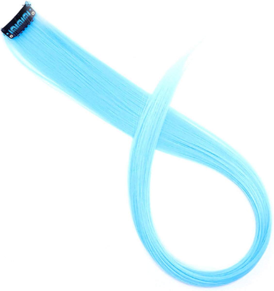 FISKA - Hairextension Licht Blauw - Clip In Haar - Haar Extension - Nephaar - Kunsthaar - Carnaval - Verkleden