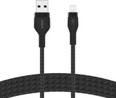 Belkin Boost Charge braided - Telefoniekabel - USB-A naar iPhone Lightning - 2m - Zwart