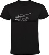 Tank | Kinder T-shirt 128 | soldaat | leger | oorlog | tekening | Zwart