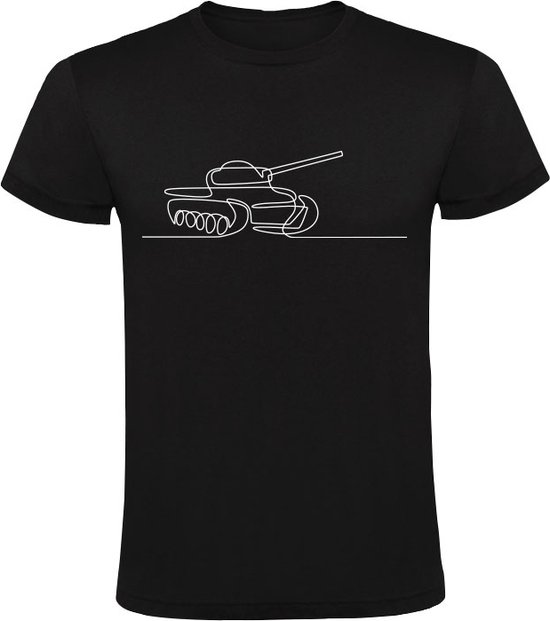 Tank | Kinder T-shirt | soldaat | leger | oorlog | tekening | Zwart