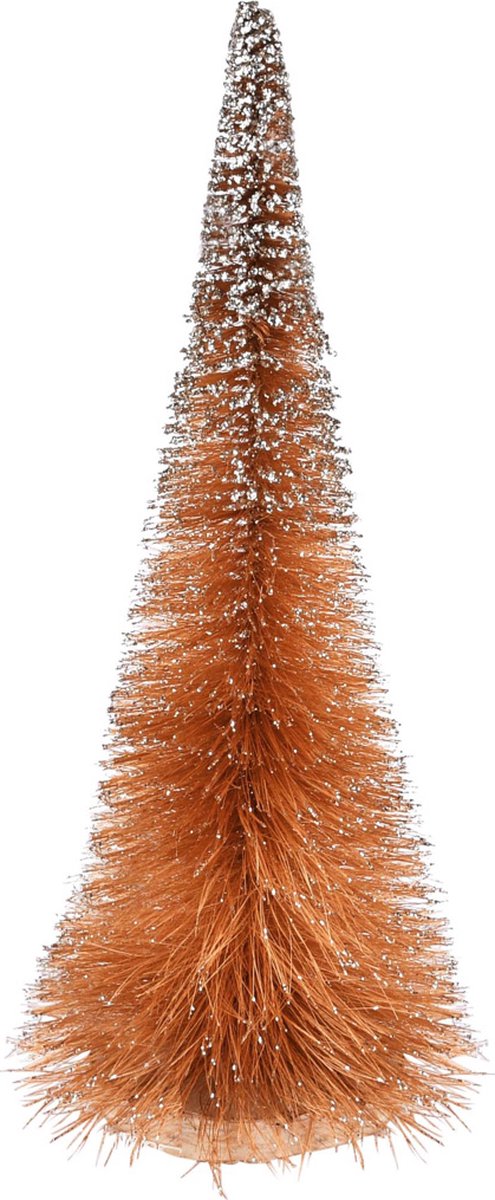 Kerstboom / coon - Bruin / goud - 17 x 17 x 41 cm hoog.