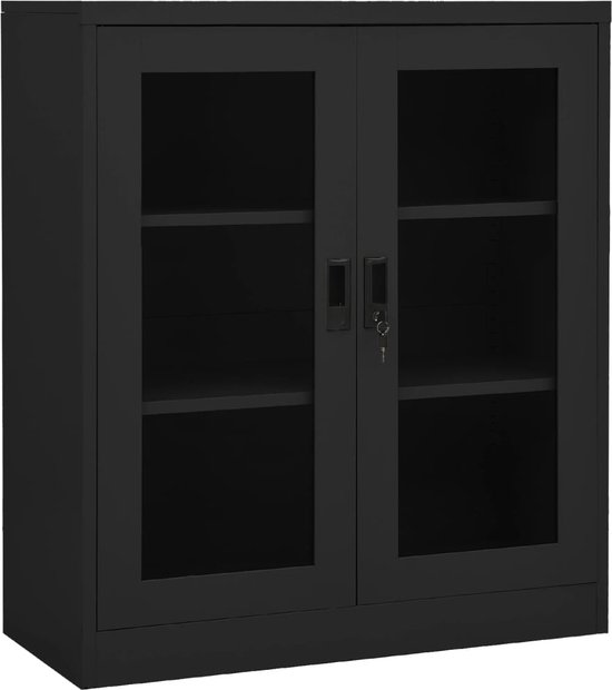 en.casa] Kantoorkast Oripää metalen kast 90x80x33 cm archiefkast opbergkast met 2 deuren en in hoogte verstelbareplanken pastel groen