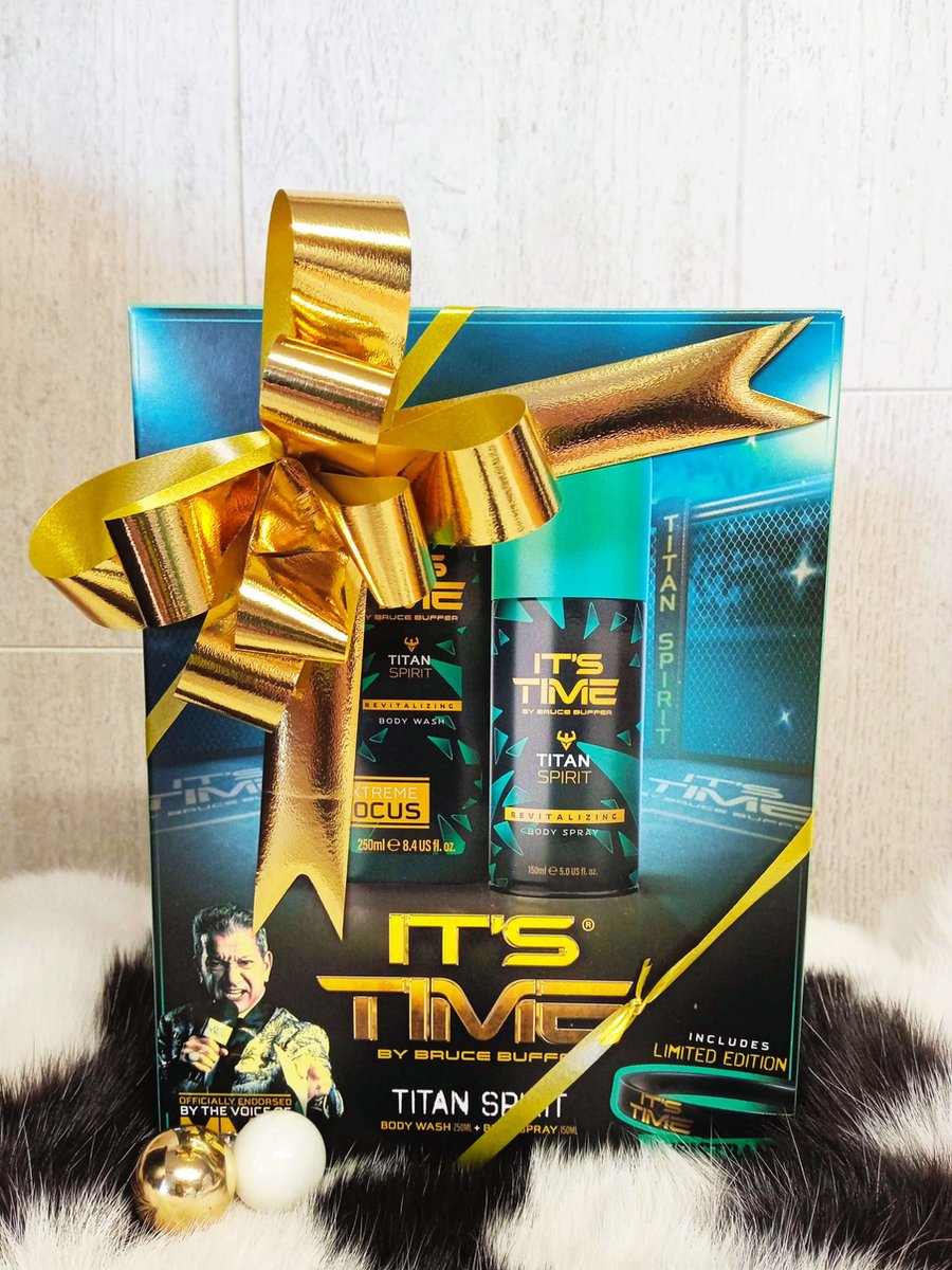 IT'S TIME Giftset - Titan Spirit - BodyWash & BodySpray + Armband - Mét Strik