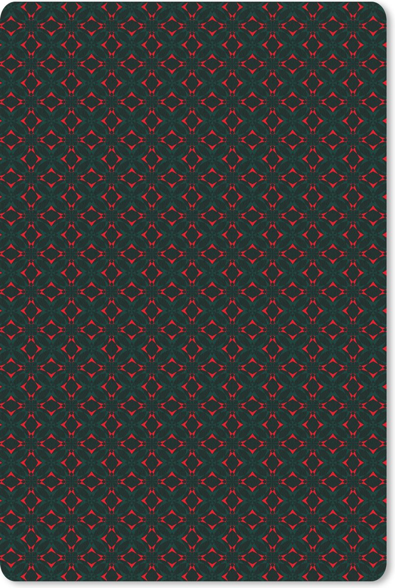 Muismat - Mousepad - Patroon - Rood - Versiering - 40x60 cm - Muismatten