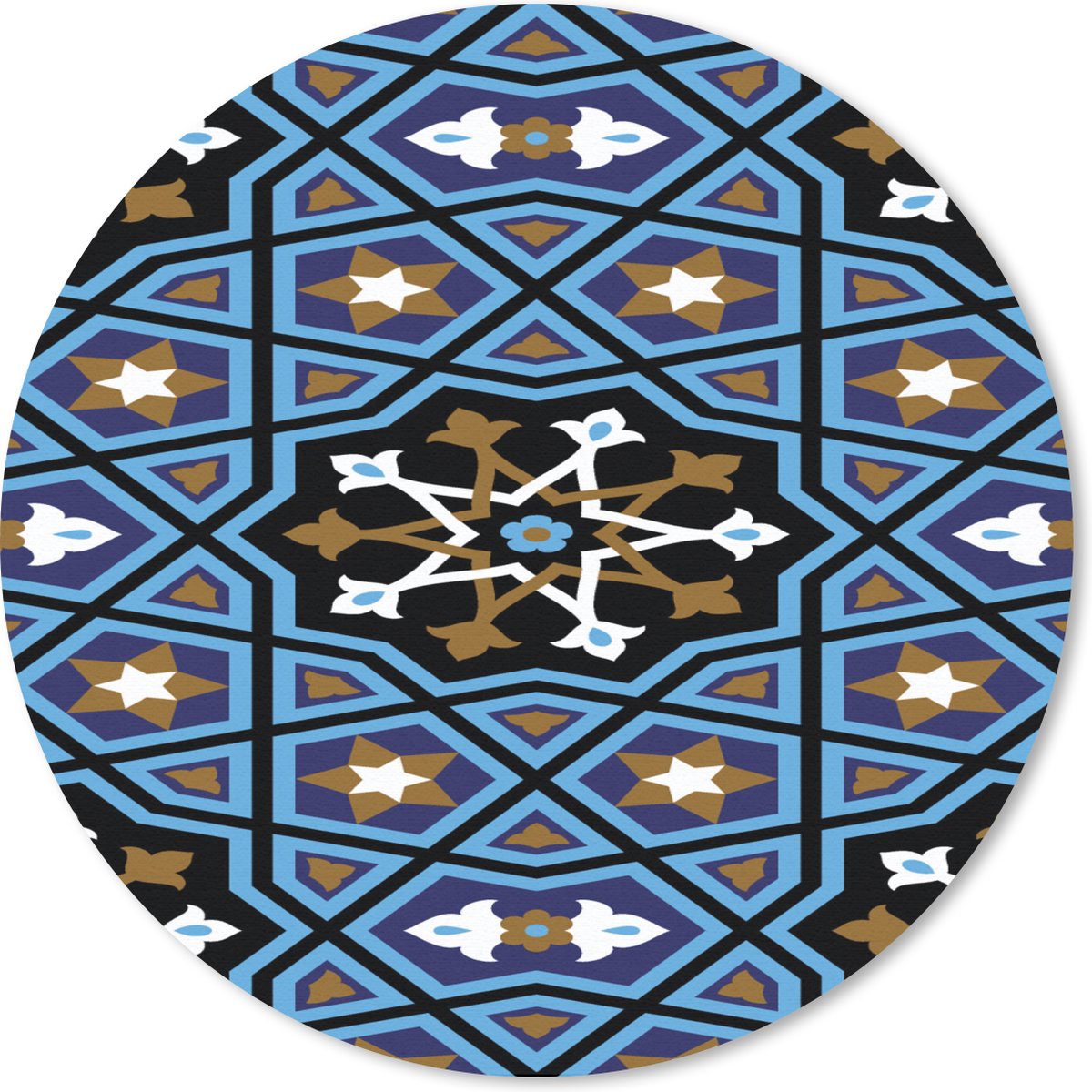 Muismat rond 20x20 cm - Mousepad Mozaïek - Azië - Patronen - Ronde muismatten