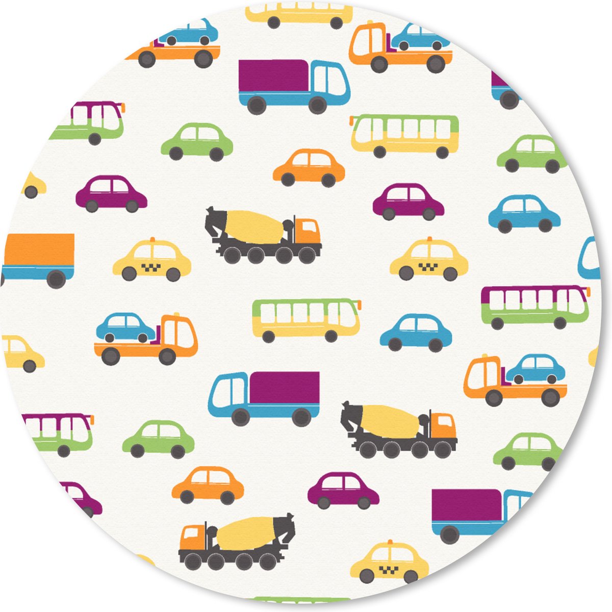 Muismat rond 40x40 cm - Mousepad Auto - Patronen - Voertuigen - Ronde muismatten