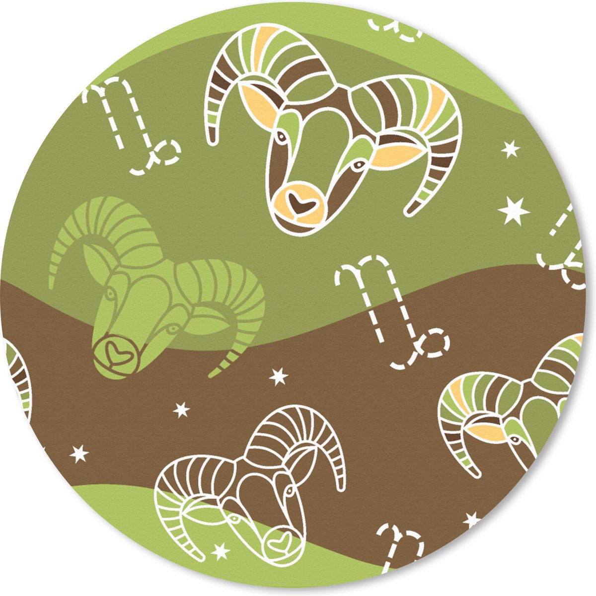 Muismat rond 40x40 cm - Mousepad Steenbok - Design - Astrologie - Ronde muismatten