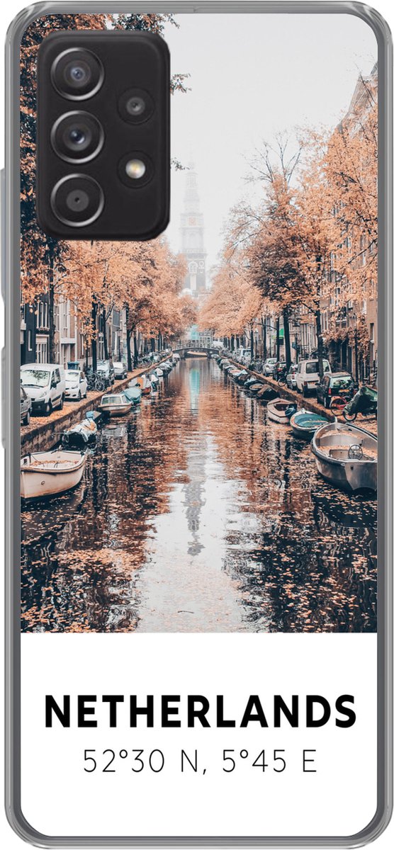 Telefoonhoesje Geschikt voor Samsung Galaxy A33 5G hoesje - Nederland - Amsterdam - Gracht - Herfst - Siliconen Telefoonhoesje Telefoonhoesje