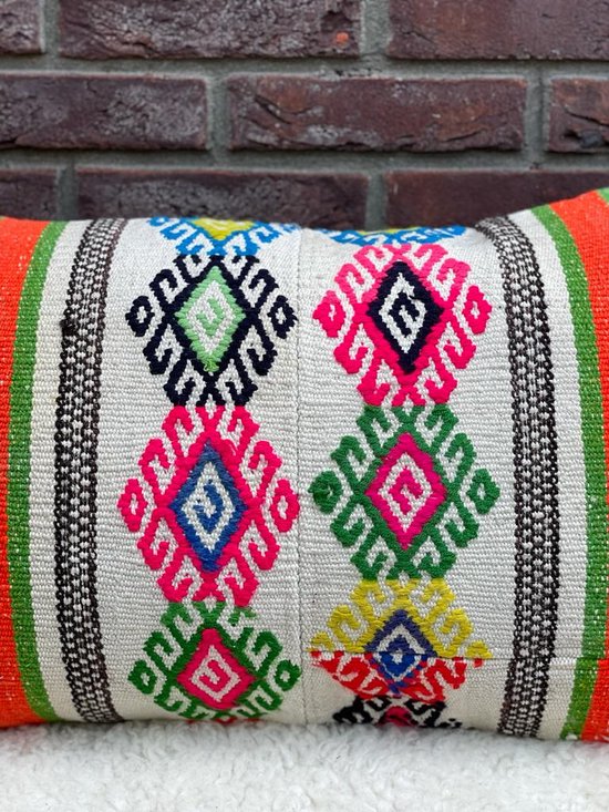 housse de coussin - 41x60 cm - Housse de coussin Original Kilim - Housses de coussin de style authentique - kussen kilim tissé à la main - % 100 Laine