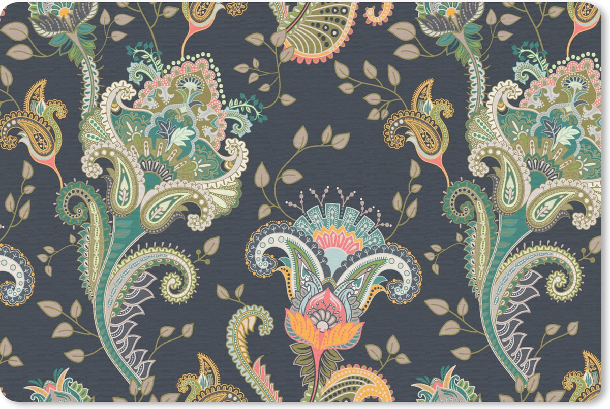 Muismat 27x18 cm - Mousepad Bloemen - Chic - Vintage - Bohemian - Patroon - Muismatten