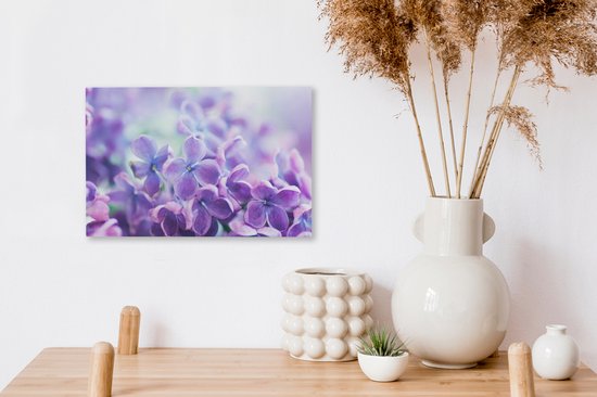 Gros plan d'un lilas violet 30x20 cm - petit - Tirage photo sur toile (Décoration murale salon / chambre) / Peintures Fleurs sur toile
