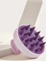 Shampoo massageborstel - siliconen massageborstel voor de haren - haar massage borstel - Hoofdhuid borstel - Haargroei & anti roos - Paars