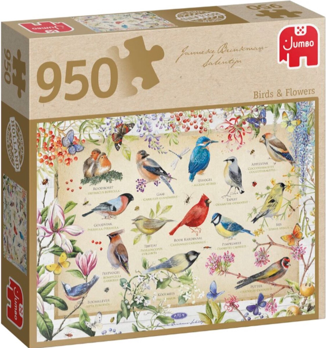 Jumbo Premium Collection Puzzel Janneke Brinkman: Birds & Flowers - Legpuzzel - 950 stukjes