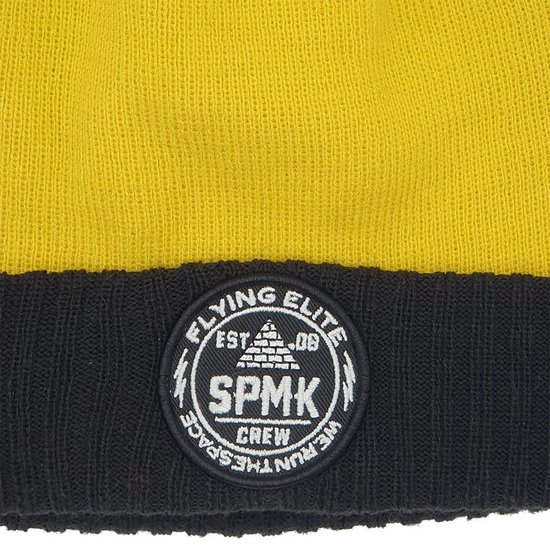 SPMK - Space Monkey - Bonnet Pom Pom - Taille Unique - Chapeau - Jaune/ Zwart