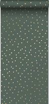 Papier peint ESTAhome petits points vert foncé et or - 139275 - 0,53 x 10,05 m