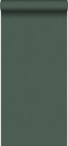 ESTAhome papier peint texture lin vert foncé - 148748-0,53 x 10,05 m