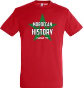 T-shirt Moroccan History Qatar 2022 | Rood Marokko Shirt | WK 2022 Voetbal | Morocco Supporter | Rood | maat XXL