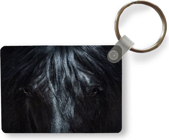 Sleutelhanger - Paard - Zwart - Portret - Uitdeelcadeautjes - Plastic