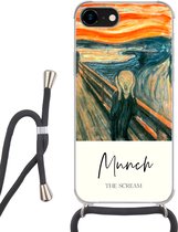 Hoesje met koord Geschikt voor iPhone 7 - De schreeuw - Edvard Munch - Oude meesters - Siliconen - Crossbody - Backcover met Koord - Telefoonhoesje met koord - Hoesje met touw