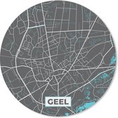 Muismat - Mousepad - Rond - Stadskaart – Grijs - Kaart – Geel – België – Plattegrond - 50x50 cm - Ronde muismat