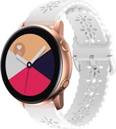 Strap-it Smartwatch strap 20mm - bracelet en silicone avec motif adapté pour Samsung Galaxy Watch 5 & 5 Pro / Watch 4 & 4 Classic / Watch 3 41mm / Galaxy Watch 42mm / Galaxy Watch Active & Active2 / Gear Sport - blanc