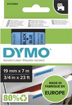 DYMO originele D1 labels | Zwarte Tekst op Blauw Label | 19 mm x 7 m | zelfklevende etiketten voor de LabelManager labelprinter | gemaakt in Europa