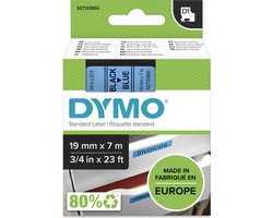 DYMO originele D1 labels | Zwarte Tekst op Blauw Label | 19 mm x 7 m | zelfklevende etiketten voor de LabelManager labelprinter | gemaakt in Europa