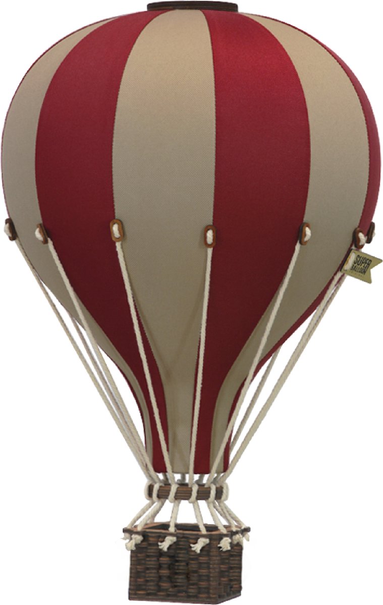 Super Balloon Decoratieve Luchtballon | Kinderkamer Decoratie | Luchtballon Mobiel babykamer | Light Brown/Burgundy Medium