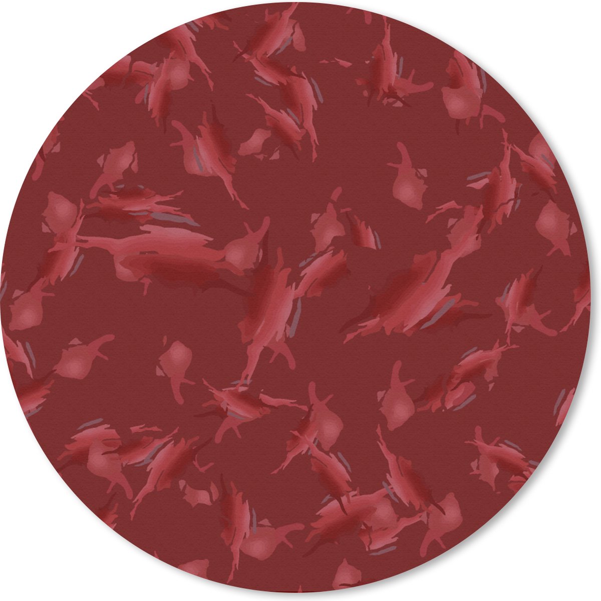 Muismat rond 30x30 cm - Mousepad Patronen - Rood - Camouflage - Ronde muismatten