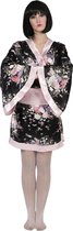 Funny Fashion - Aziatisch & Indisch Kostuum - Japanse Kimono Shimasake - Vrouw - Roze - Maat 36-38 - Carnavalskleding - Verkleedkleding