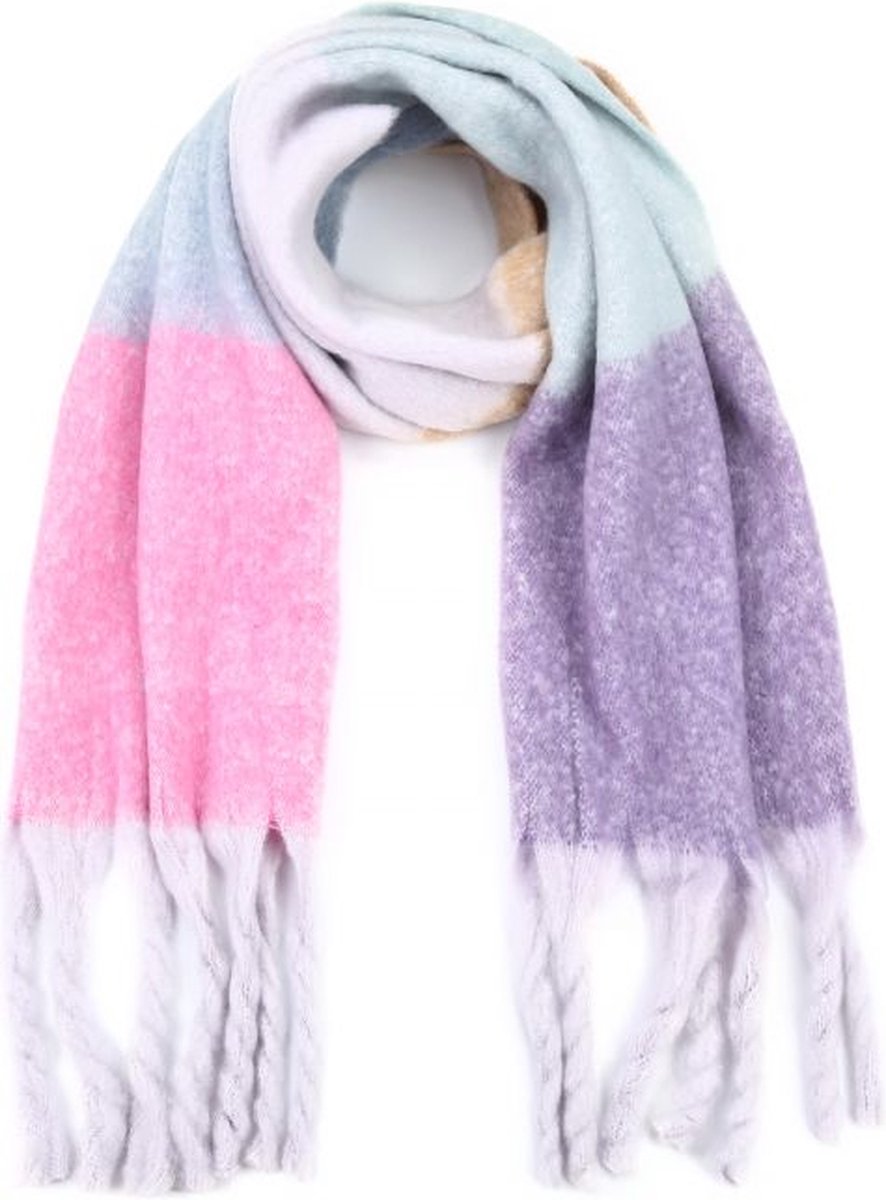 Paars/Roze Sjaal Cosy - WIntersjaals - Multi Print- Paars + Roze sjaals