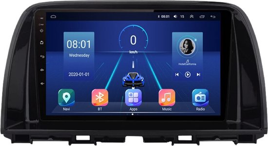 2G 64G] Android13 Autoradio voor Mazda 5 2011 2012 2013 Carplay Draadloze Android Auto 9'' 2 Din Radio met Navigatie GPS Bluetooth WIFI RDS EQ FM SWC MIC Achteruitkijkcamera
