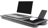Table pour ordinateur portable multifonctionnelle - Lap desk - Tapis de souris et support de téléphone - Carbone