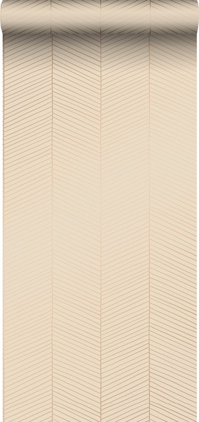 ESTAhome behang visgraat-motief licht perzikroze - 139450 - 0,53 x 10,05 m