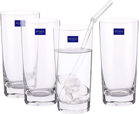 RICHFUL Premium ensemble de verres à boire 4 pièces | verre à eau 380 ml |  grand verre... | bol.com