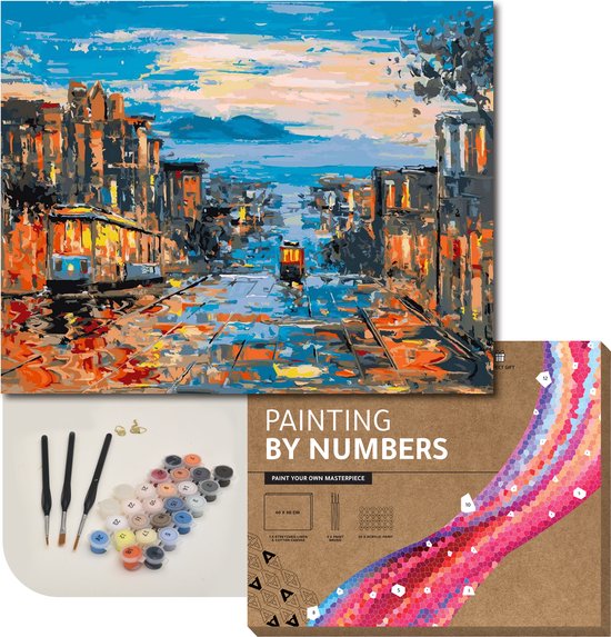 Foto: Arteco schilderen op nummer painting by numbers volwassenen kinderen met frame san francisco cadeau