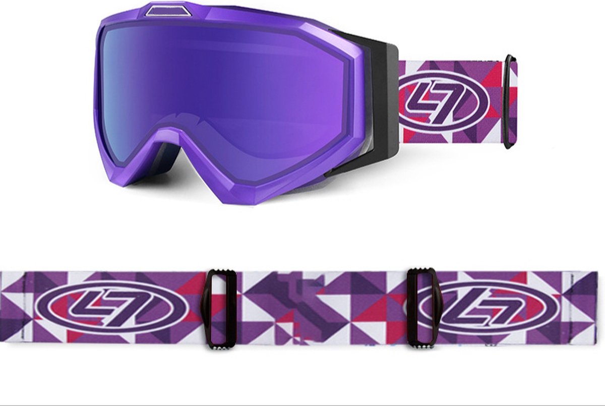 Xps Kids Paars TPU Ultra-Light Frame Paars True Revo DUBBEL Layer Lens - Ski/Snowboard Goggle - 100% UVA UVB UVC Bescherming
