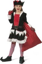 Funny Fashion - Kerst & Oud & Nieuw Kostuum - Noordpool Kerstelf Hulpje Van De Kerstman - Meisje - Rood, Groen - Maat 104 - Kerst - Verkleedkleding