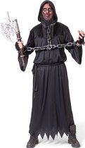 Funny Fashion - Beul & Magere Hein Kostuum - Zwarte Lijkenpikker Lex Kostuum - Zwart - One Size - Halloween - Verkleedkleding