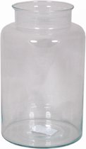 Glazen melkbus vaas/vazen 11 liter met smalle hals 19 x 35 cm - Bloemenvazen van glas