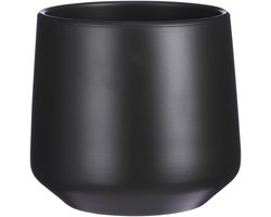 Mica Decorations Bloempot/plantenpot - mat grijs - H26/D28 cm - keramiek - voor kamerplant
