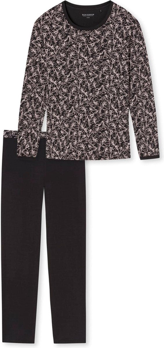 Schiesser Simplicity – Pyjama – 175544 – Black Print - 42 zwart