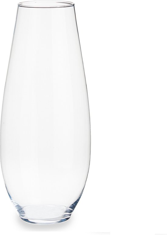 Bloemenvaas van glas 17 x 39 cm - Glazen transparante vazen