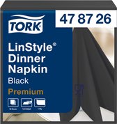Dinnerservetten Tork  LinStyle 1/4-vouw 1-laags 50st zwart 478726