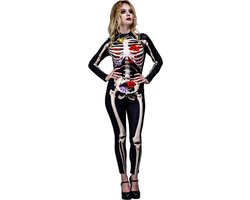 Skelet kostuum - Jumpsuit - Halloween - Verkleedkleding - Carnaval kostuum dames - Maat M